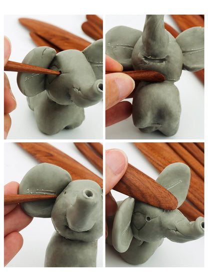 Pottery Color Sculpture Knife Hand-made Clay Tool Set Red Precious Wood Tool Clay Plastic Knife