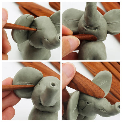Pottery Color Sculpture Knife Hand-made Clay Tool Set Red Precious Wood Tool Clay Plastic Knife