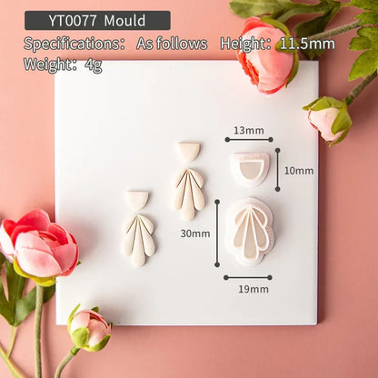 Flower Series Rose/Lotus/Sakura/BlueBell Clay Mold Cutting Soft Clay Earring Jewelry Pendant Design DIY Hand Made Clay Tool Gift