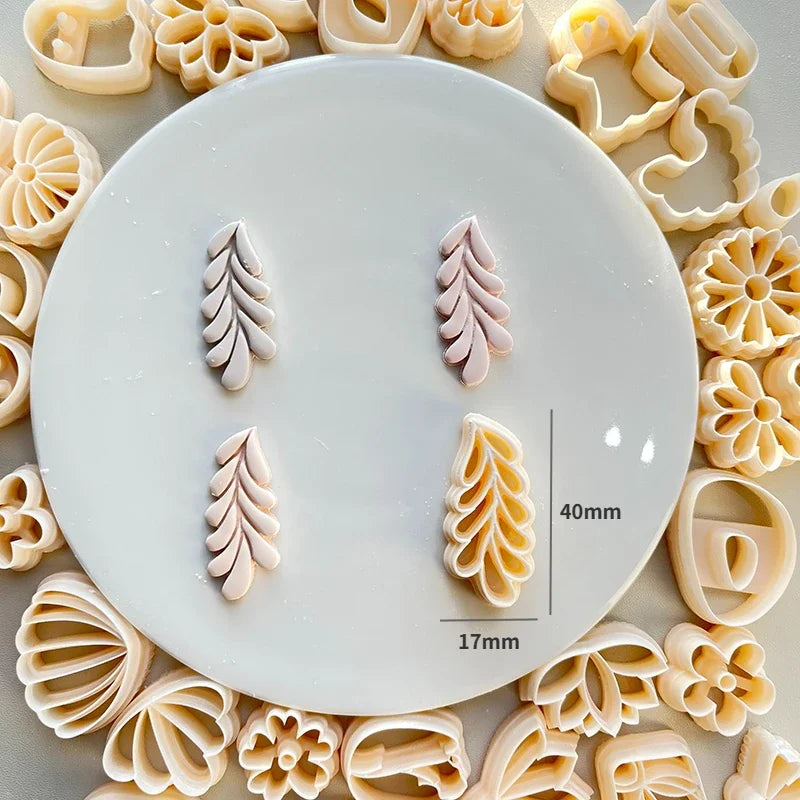 Flower Series Rose/Lotus/Sakura/BlueBell Clay Mold Cutting Soft Clay Earring Jewelry Pendant Design DIY Hand Made Clay Tool Gift