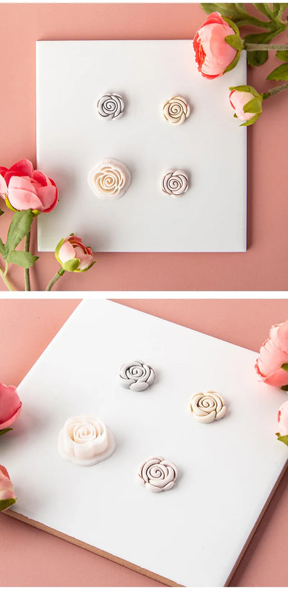 Flower Series Rose/Lotus/Sakura/BlueBell Clay Mold Cutting Soft Clay Earring Jewelry Pendant Design DIY Hand Made Clay Tool Gift