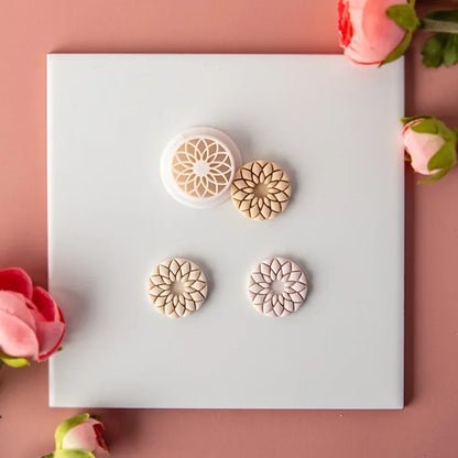 Flower Series Rose/Lotus/Sakura/BlueBell Clay Mold Cutting Soft Clay Earring Jewelry Pendant Design DIY Hand Made Clay Tool Gift