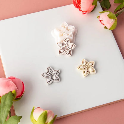 Flower Series Rose/Lotus/Sakura/BlueBell Clay Mold Cutting Soft Clay Earring Jewelry Pendant Design DIY Hand Made Clay Tool Gift